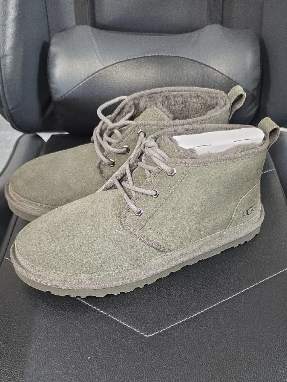 UGG Men's Chukka Boots in Gray Suede with Shearling Lining